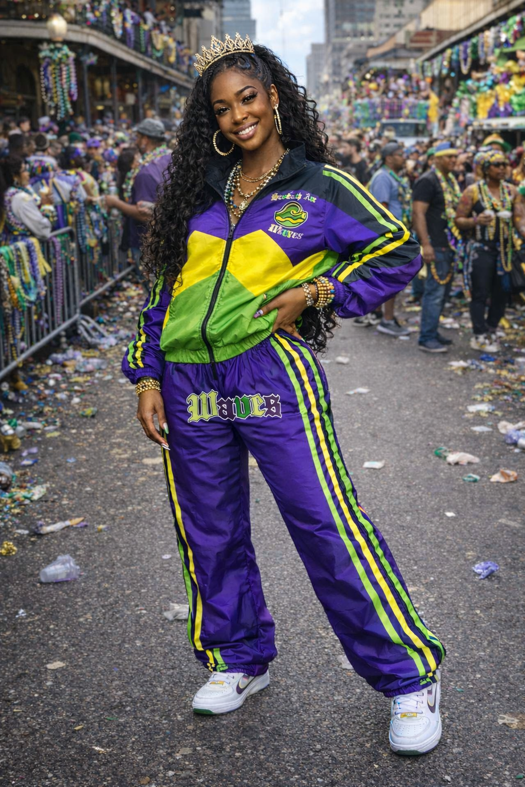 Adult Mardi Gras Waves Tracksuit