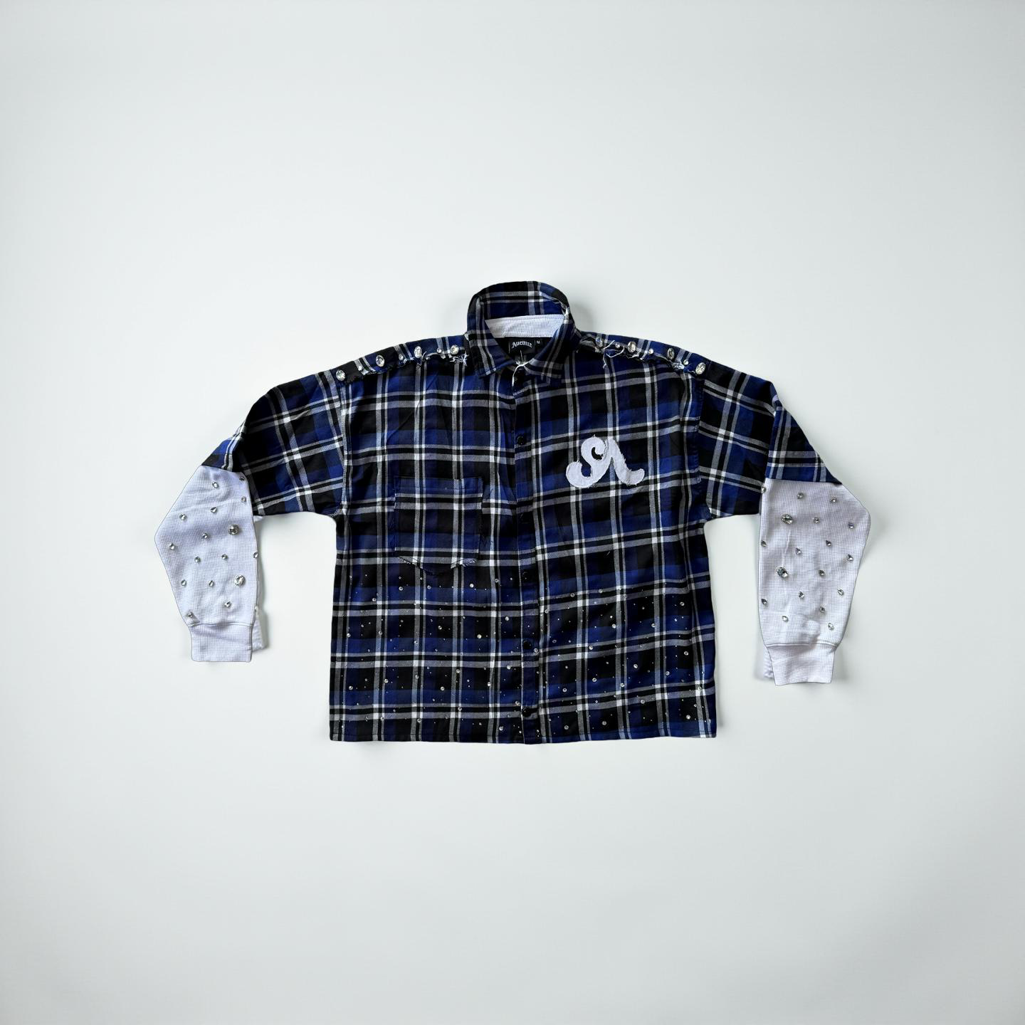(2 Colors) Rhinestone Flannel Seventh Ave Shirt