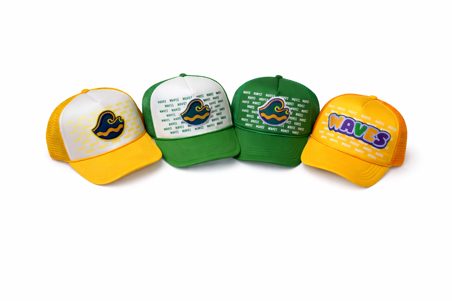 Mardi Gras monogram logo waves hats (4 Colorways)