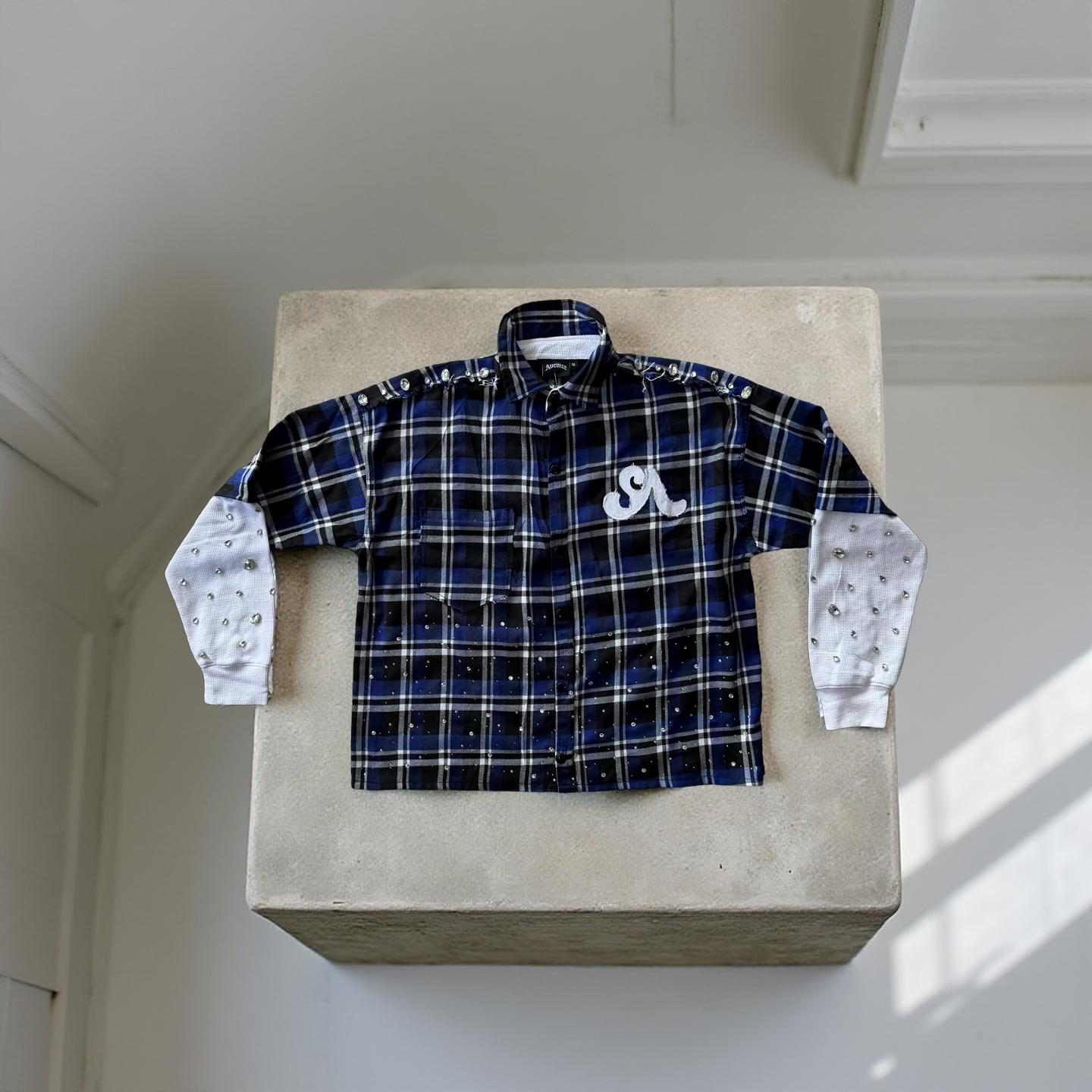 (2 Colors) Rhinestone Flannel Seventh Ave Shirt