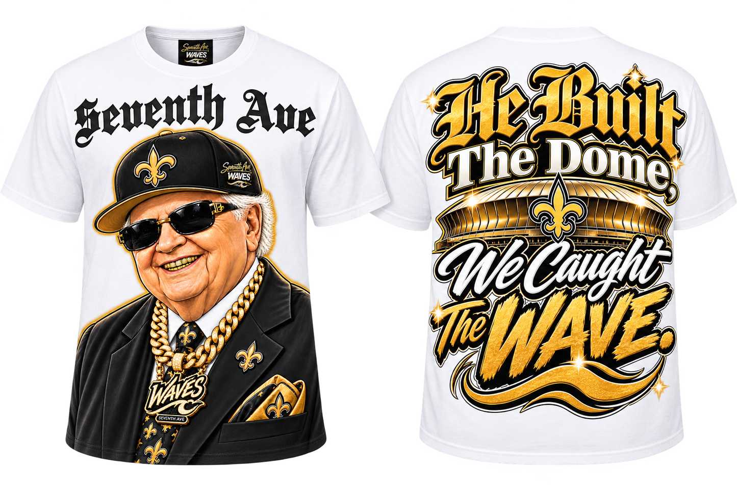(Pre-Order) (2Colors) 60th Year Anniversary Tom Benson Wavy T-Shirt (Ships/Pickup by Sep 5)