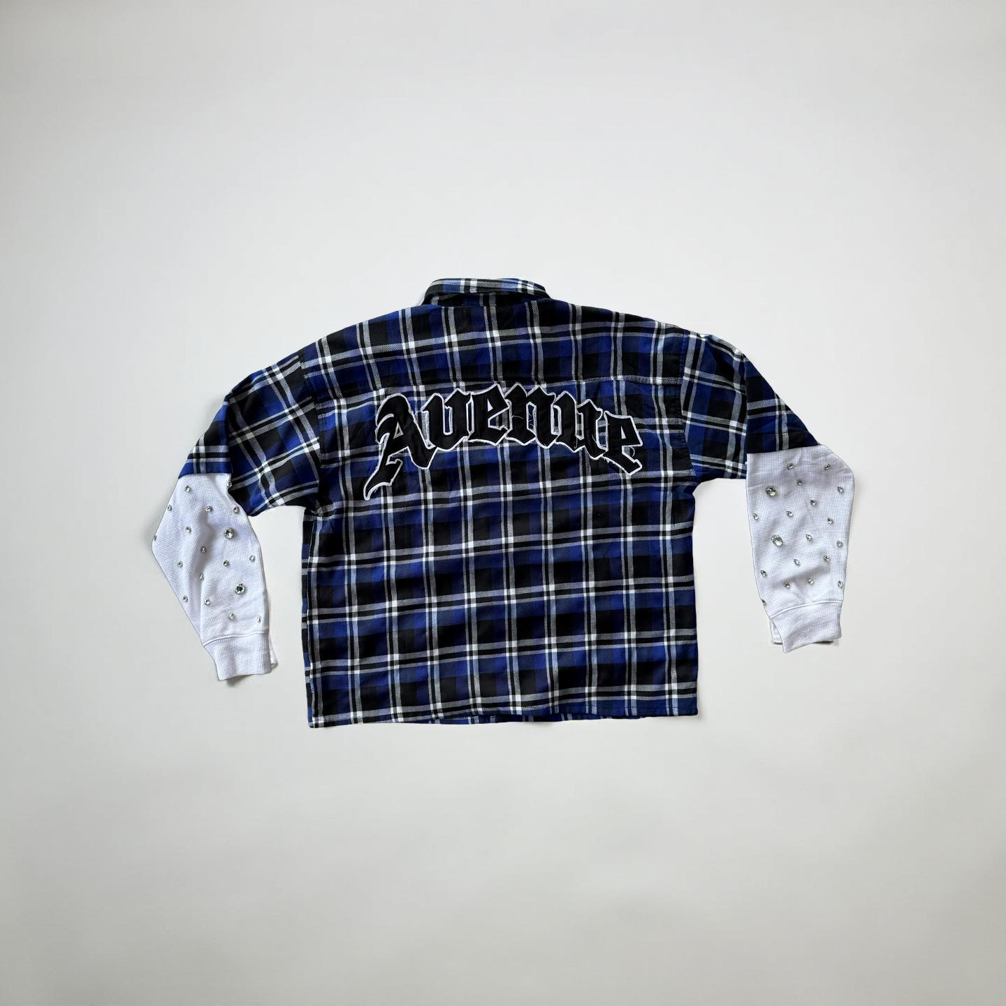 (2 Colors) Rhinestone Flannel Seventh Ave Shirt