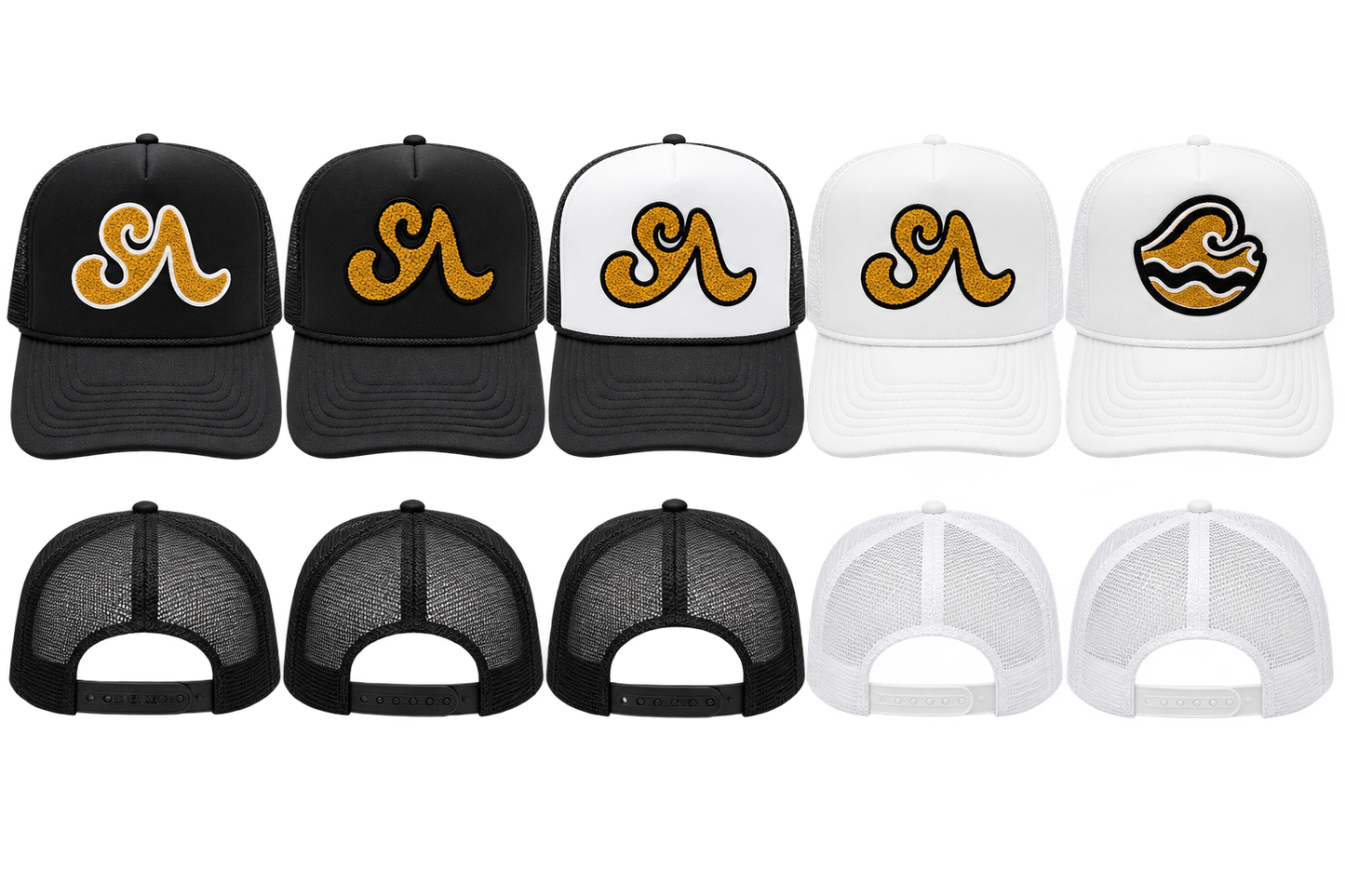 Seventh Ave Waves Black & Gold Signature Trucker Hat Collection
