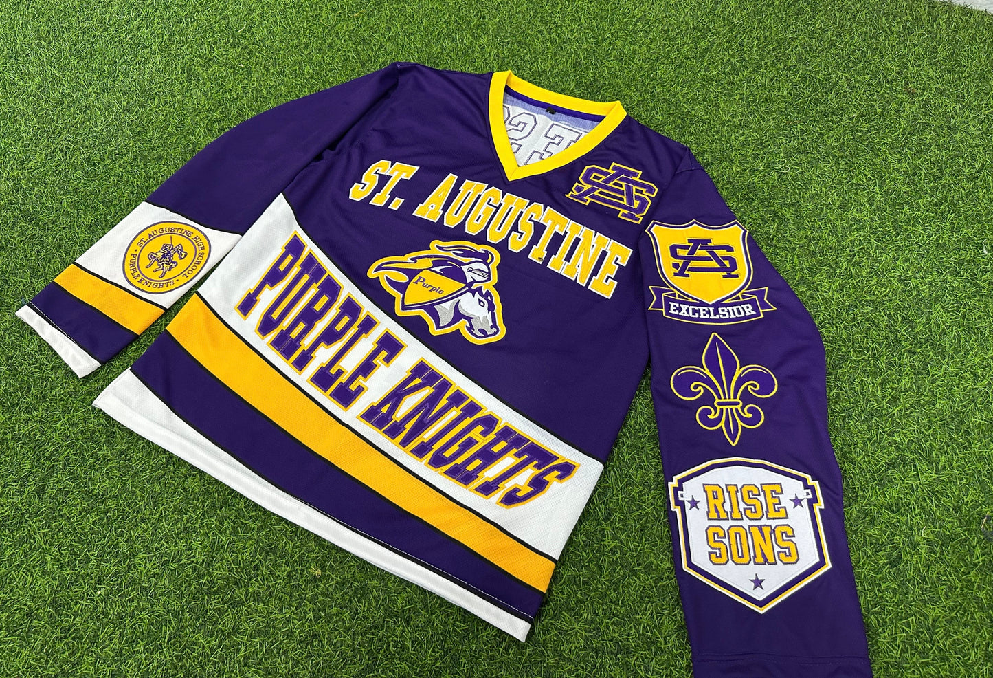Adults Unisex St.Aug Hockey Jersey (Order One size up for best fit)100% Embroidered (available Sep 5)