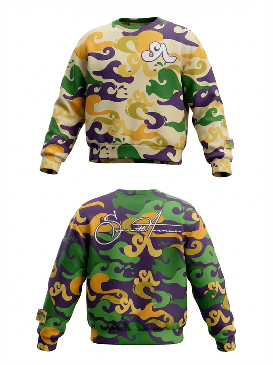 Camo Signature Waves Crewneck