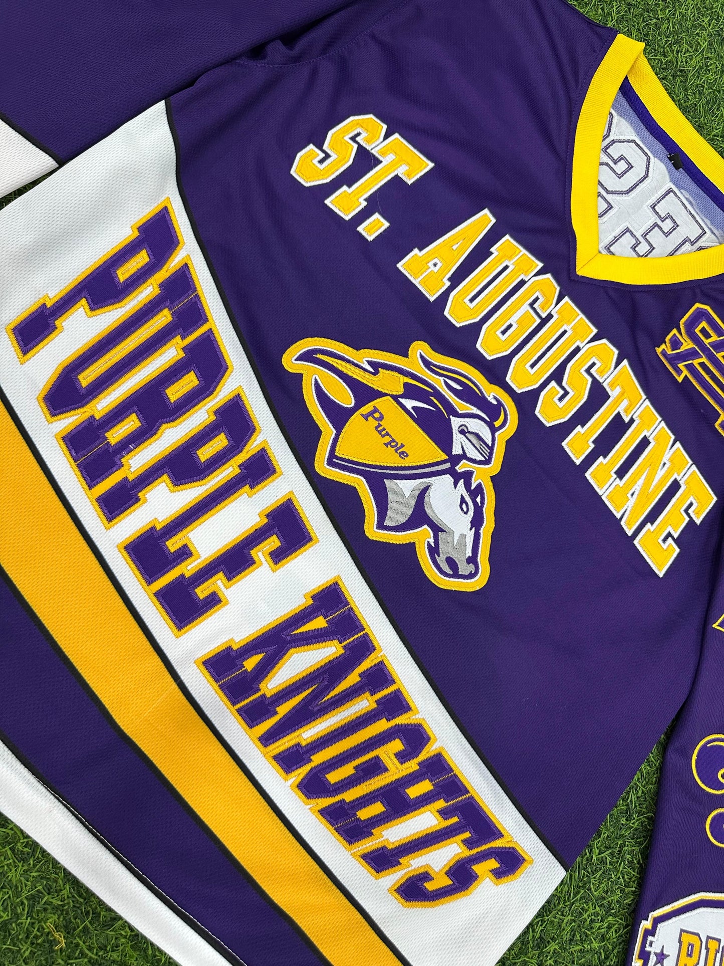 Adults Unisex St.Aug Hockey Jersey (Order One size up for best fit)100% Embroidered (available Sep 5)