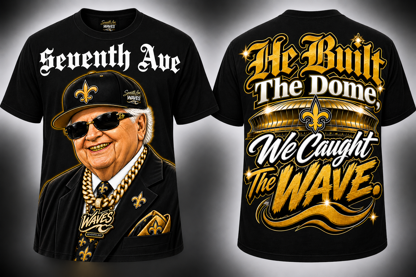 (Pre-Order) (2Colors) 60th Year Anniversary Tom Benson Wavy T-Shirt (Ships/Pickup by Sep 5)