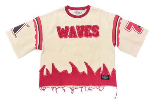 Wavy Crop Distressed (red)