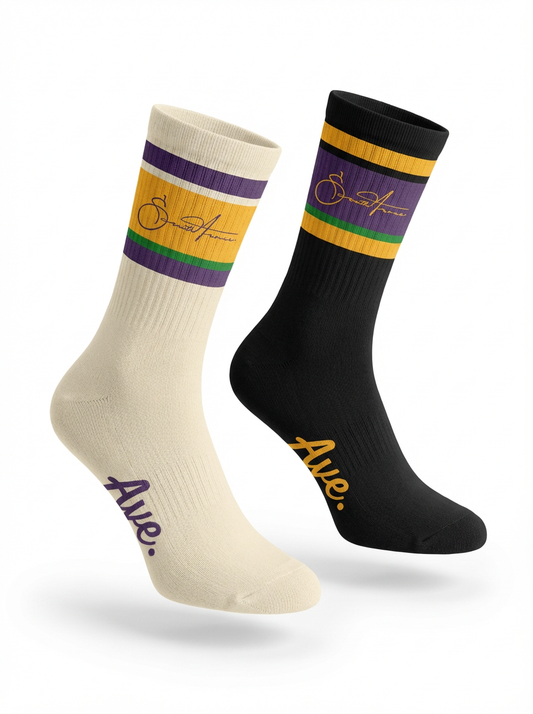 Waves Mardi Gras Collection Signature Socks