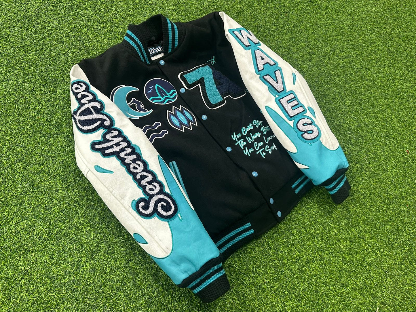 Waves Varsity Letterman Jacket (Pre-Order) Ships out on Nov 10.