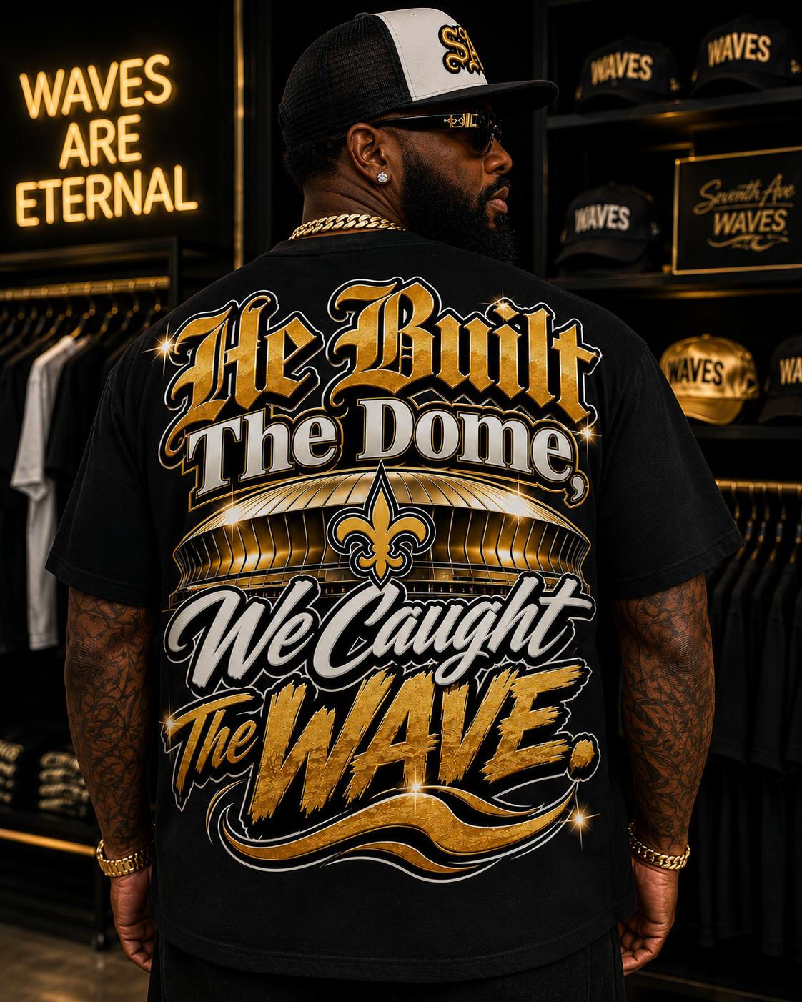 (Pre-Order) (2Colors) 60th Year Anniversary Tom Benson Wavy T-Shirt (Ships/Pickup by Sep 5)