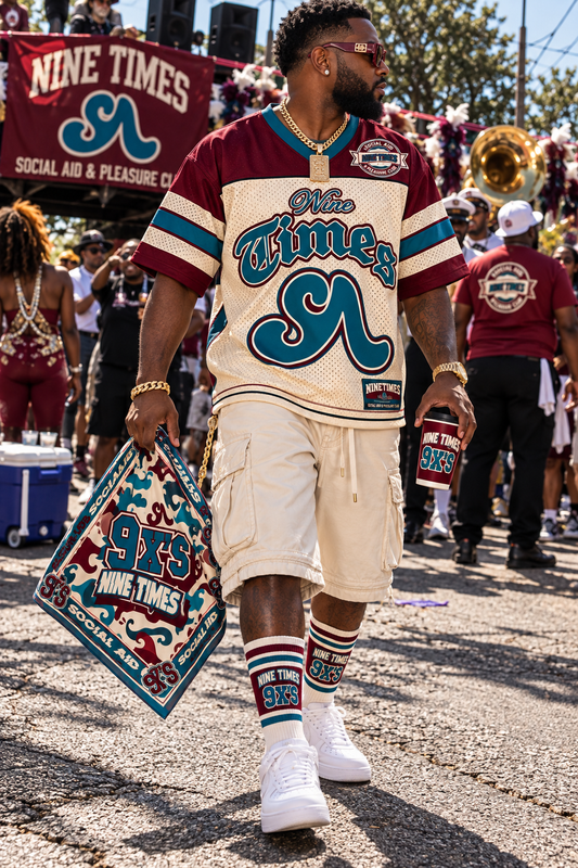 Pre- Order!!! Unisex 9X's x Seventh Ave Collab Football Jersey (Available Nov 1st)