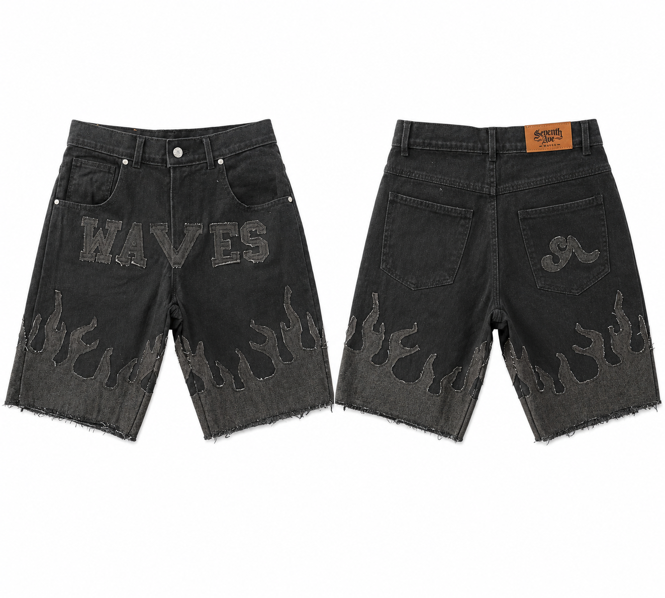 (4 Colors) Denim on Denim WAVES Shorts..