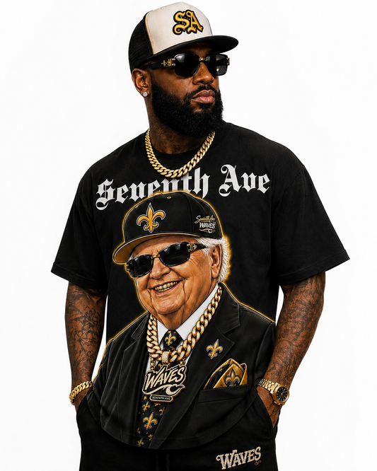(Pre-Order) (2Colors) 60th Year Anniversary Tom Benson Wavy T-Shirt (Ships/Pickup by Sep 5)