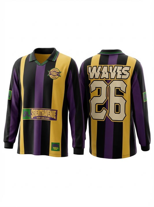 Unisex Adults Seventh Ave Waves “WAVES 26” Long Sleeve Soccer Jersey