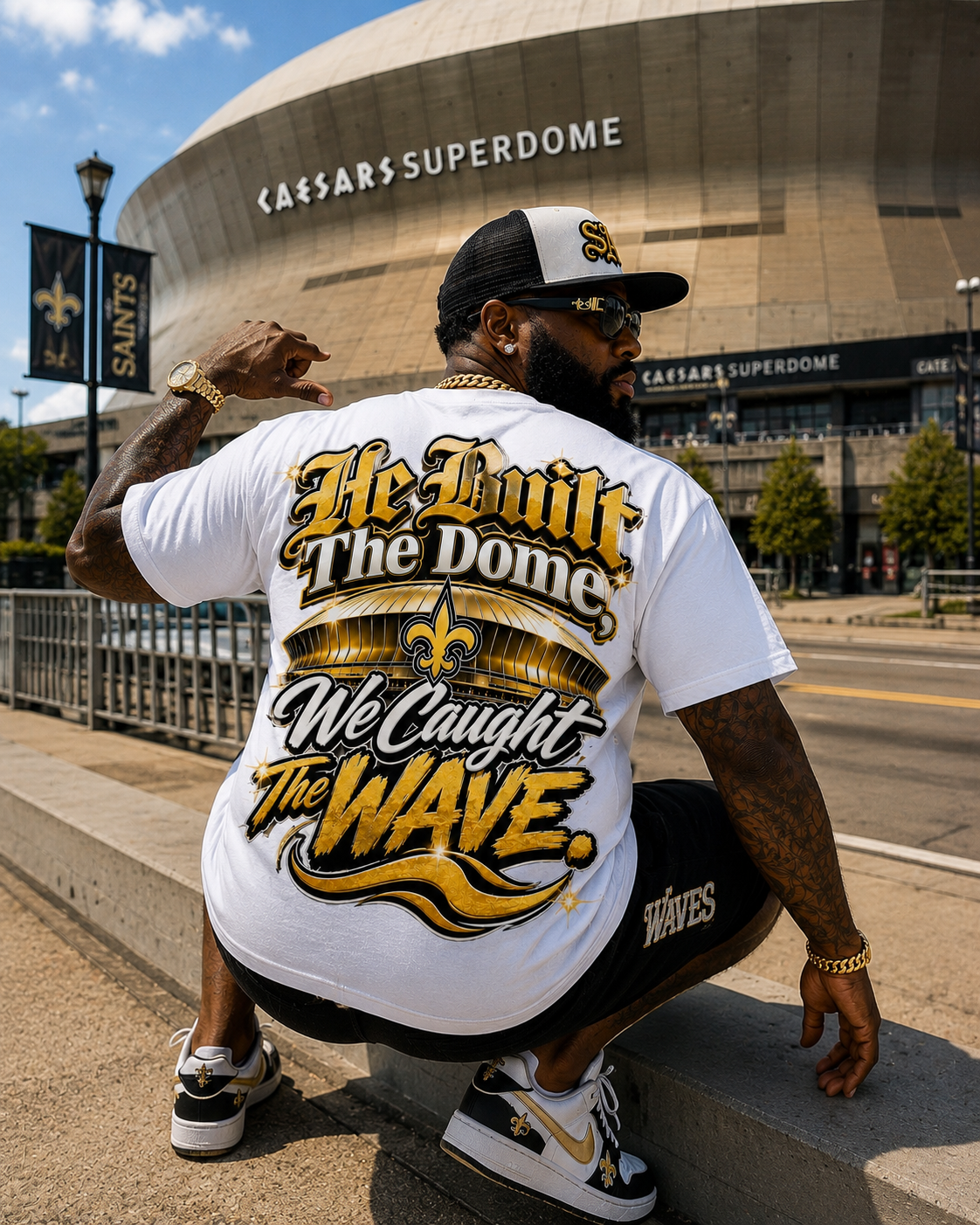 (Pre-Order) (2Colors) 60th Year Anniversary Tom Benson Wavy T-Shirt (Ships/Pickup by Sep 5)