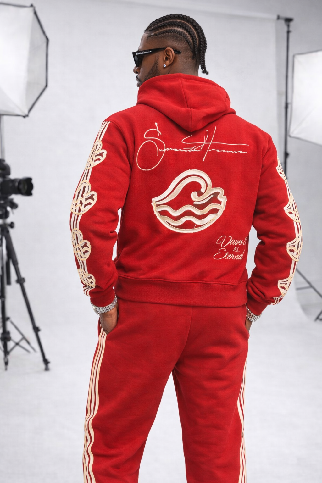 (2Colors) Avenue Signature Hoodie Track Suits Set