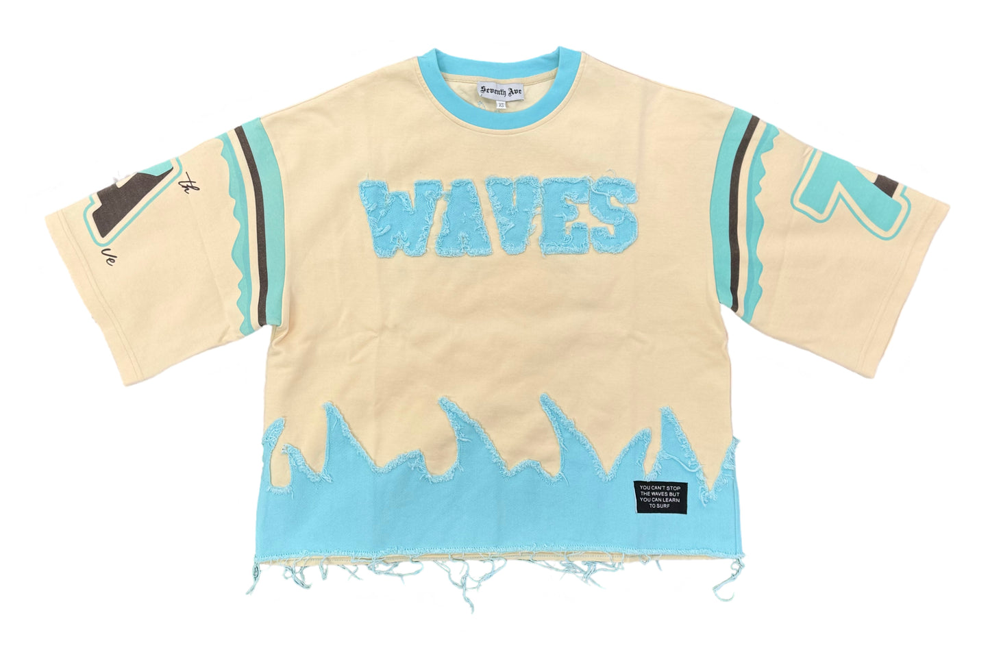 Wavy Crop Distressed (teal)