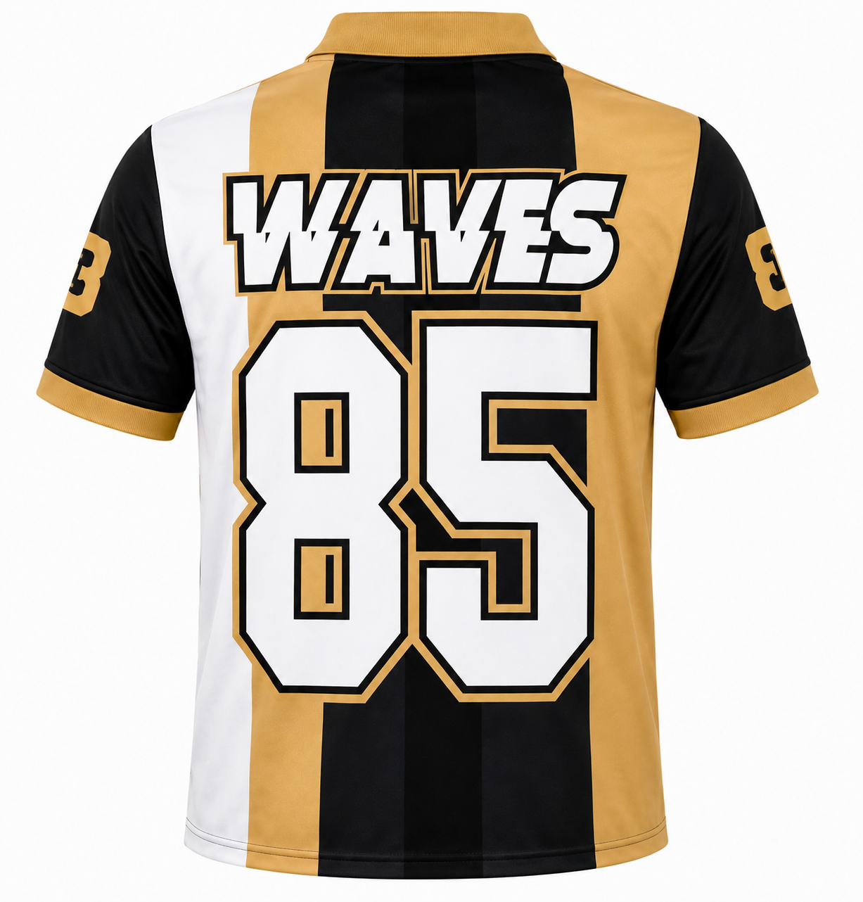 Unisex Waves Short sleeve soccer jersey (Black & Gold)