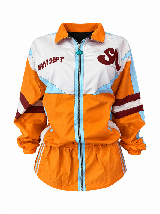 Women's Orange Crush 1 Piece Tracksuit skirt combo
