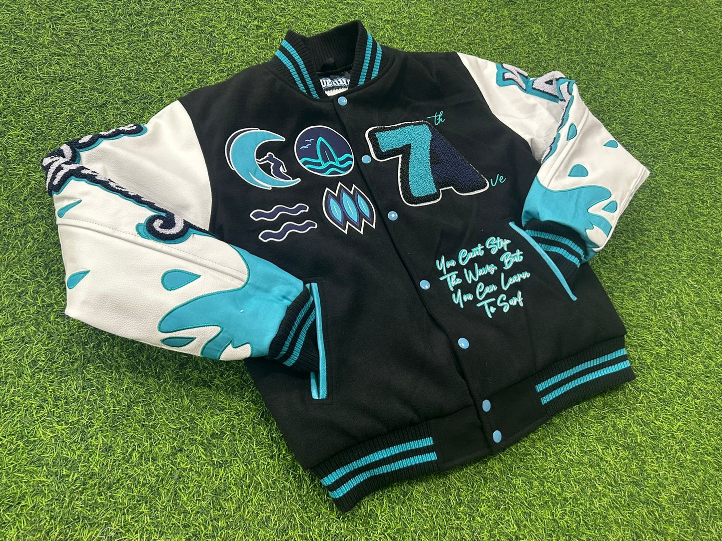 Waves Varsity Letterman Jacket (Pre-Order) Ships out on Nov 10.