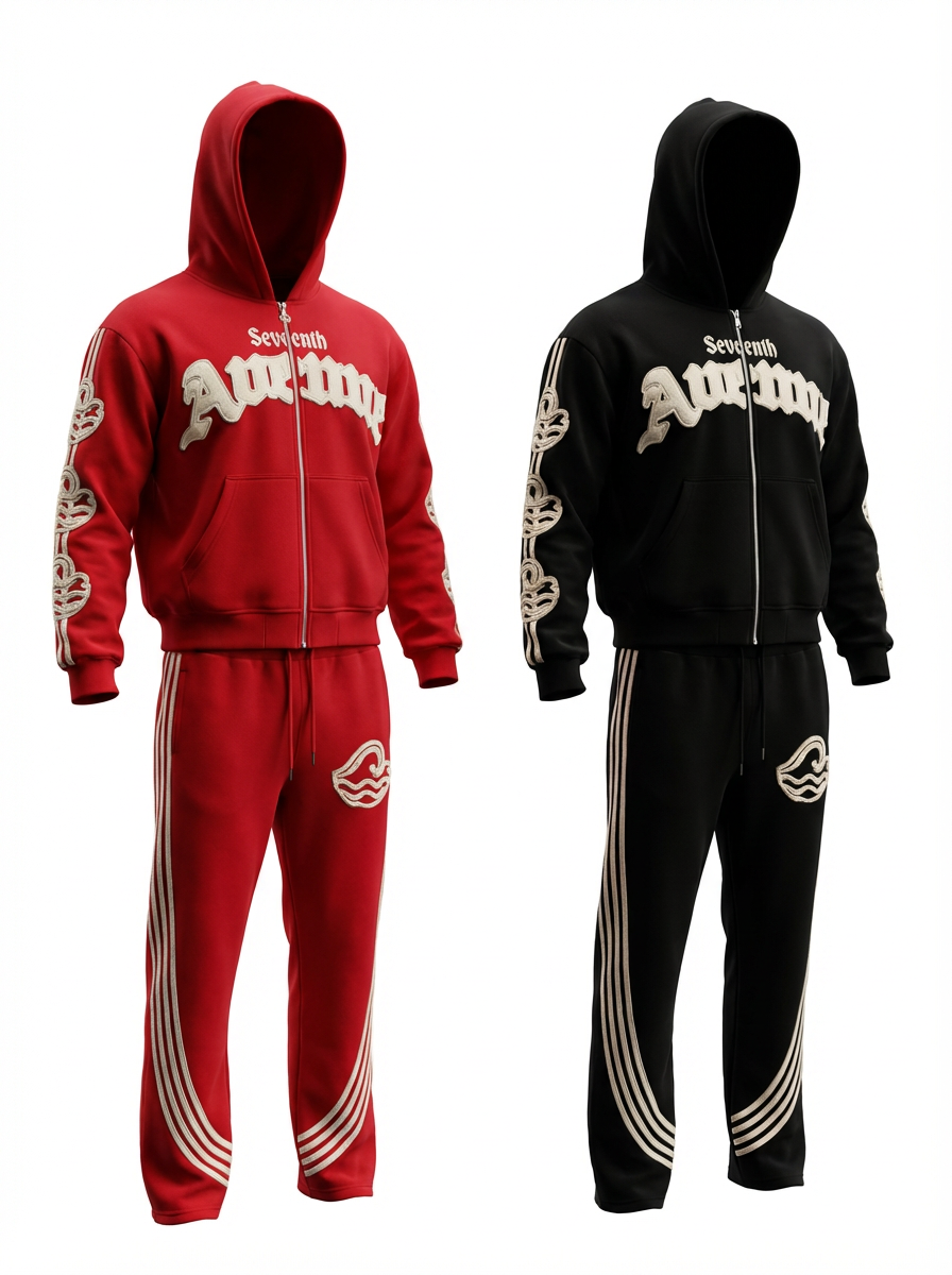 (2Colors) Avenue Signature Hoodie Track Suits Set