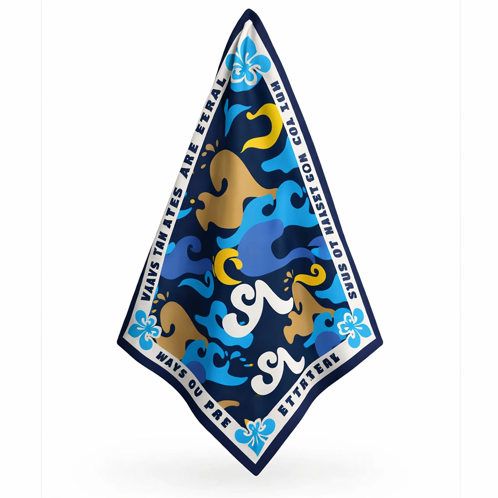 (3 colors) Wave Camo Print Hangerchiefs