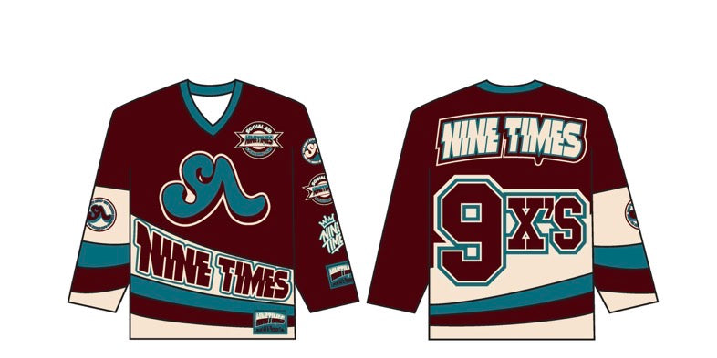 Pre-Order!!! (2 Colors) Adults Unisex 9XS Hockey Jersey (Order One size up for best fit)100% Embroidered (available Nov 10)