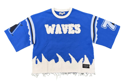 Wavy Crop Distressed (Royal Blue)