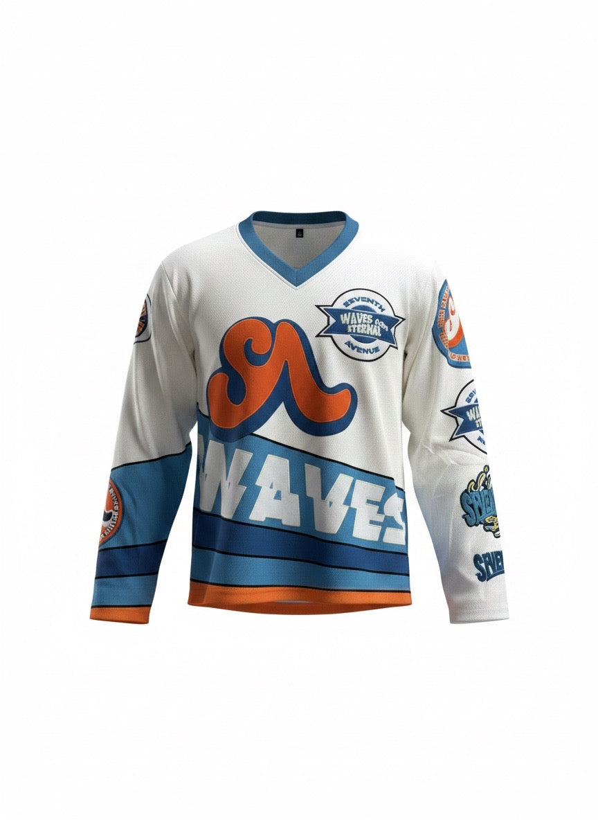 Kids Unisex WAVES Hockey Jersey (Order One size up for best fit)
