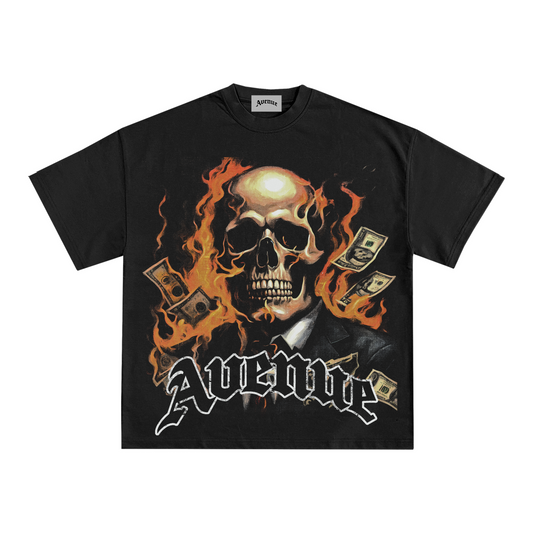 Seventh Ave Signature Money-Skull Black T-Shirt (Available ready to ship.)