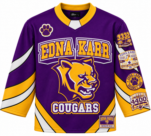 Pre-Order!!! Adults Unisex Edna Karr Hockey Jersey (Order One size up for best fit)100% Embroidered (available Sep 23)
