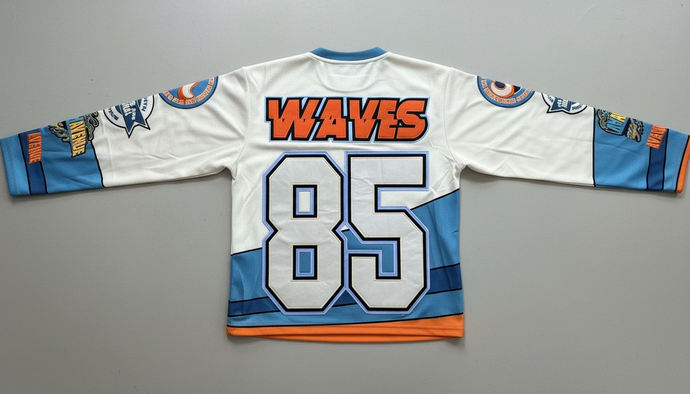 Kids Unisex WAVES Hockey Jersey (Order One size up for best fit)