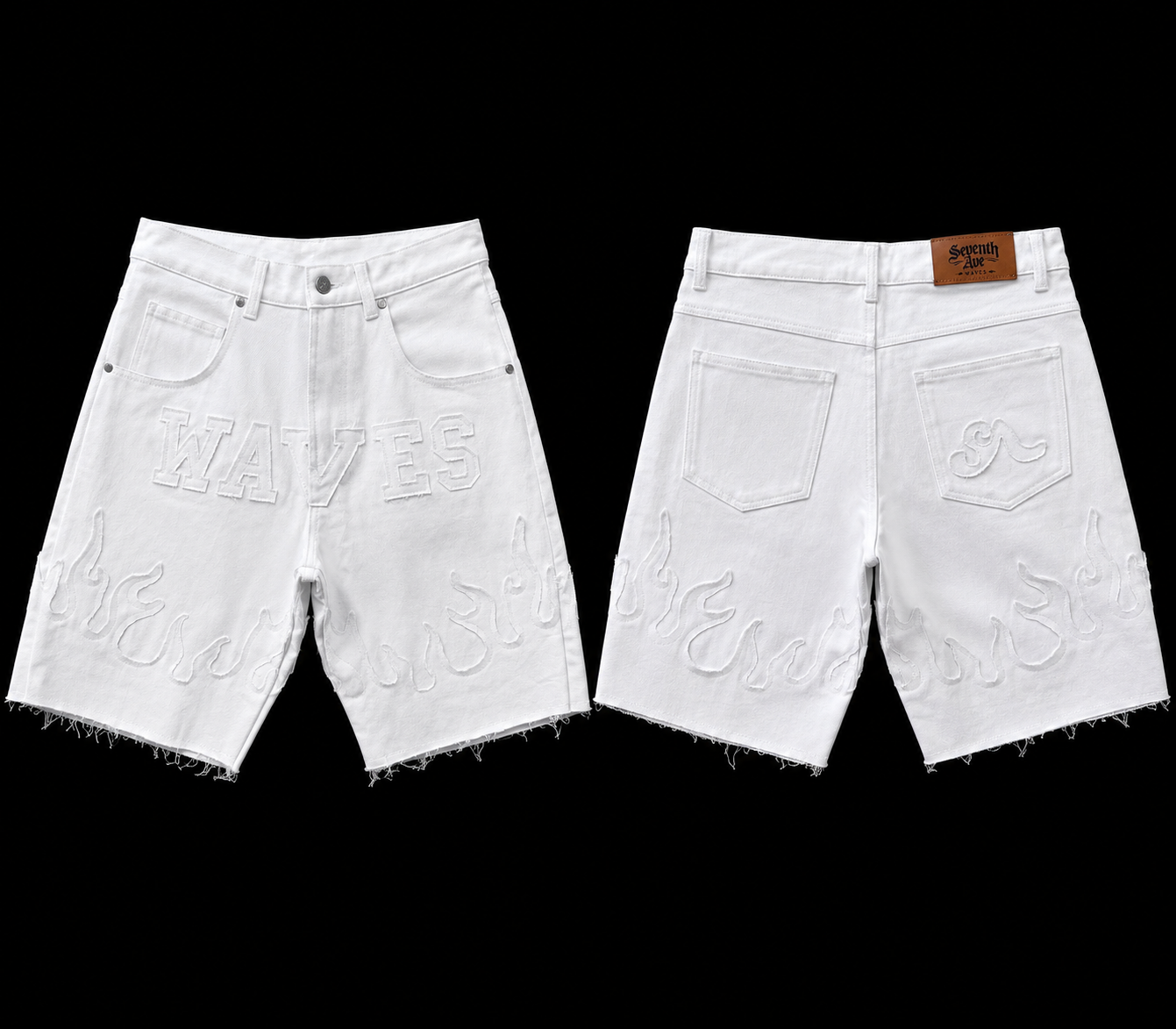 (4 Colors) Denim on Denim WAVES Shorts..