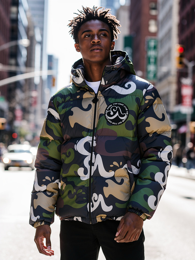 Pre-Order Camouflage SA Puffer Jacket (Available for pickup/shipping Jan 15th)